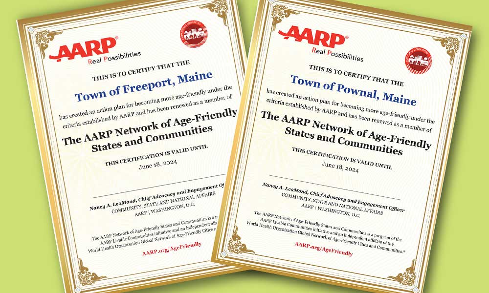 Freeport and Pownal Age-Friendly Certificates