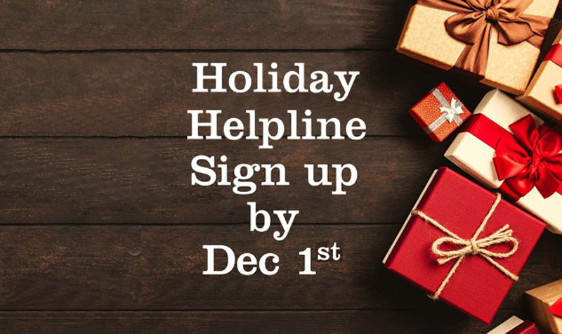 FCS Holiday Helpline signup