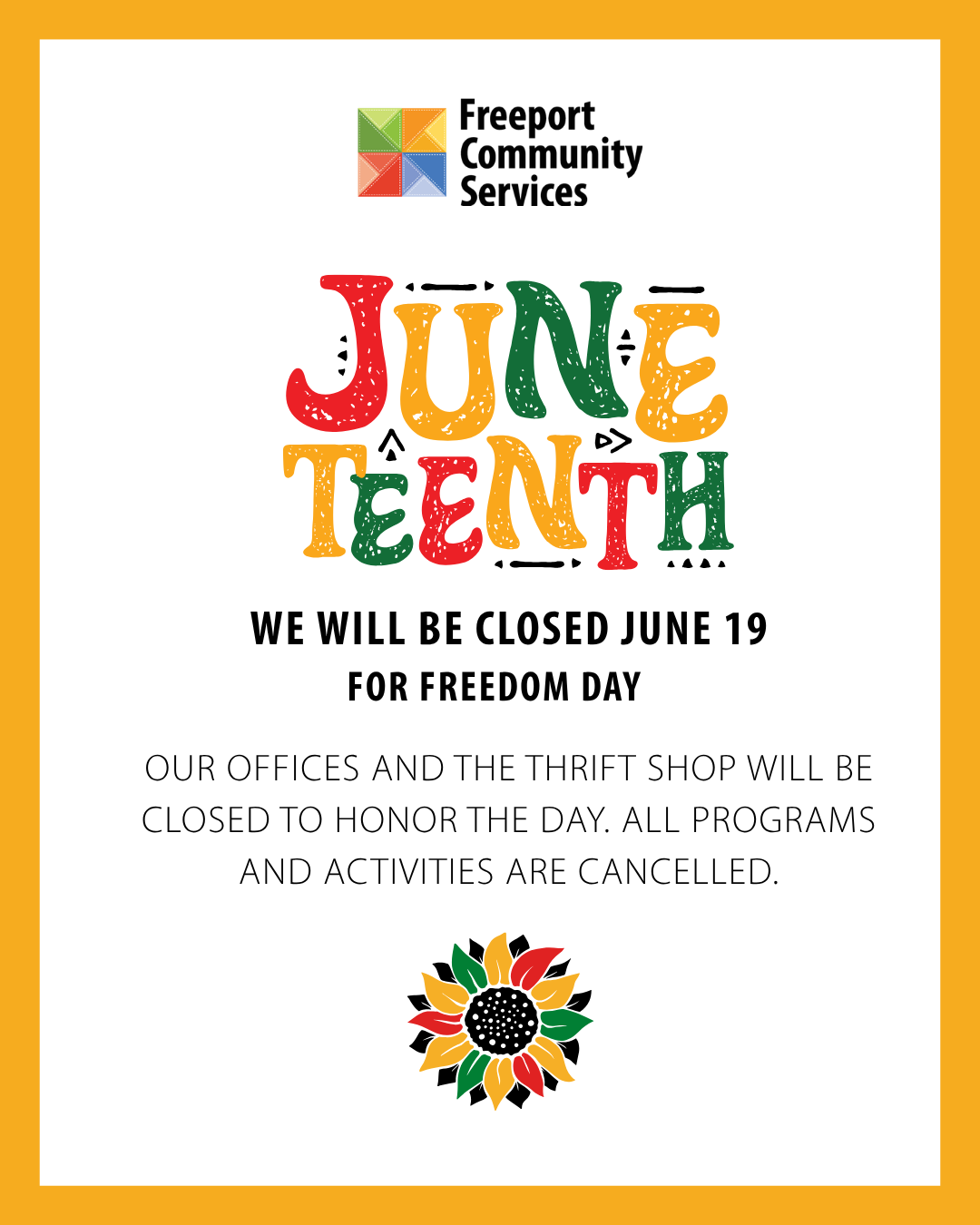 FCS CLOSED JUNETEENTH